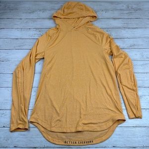 Lululemon Pullover Hoodie Sweatshirt Lightweight Workout Running Gym Mens orange